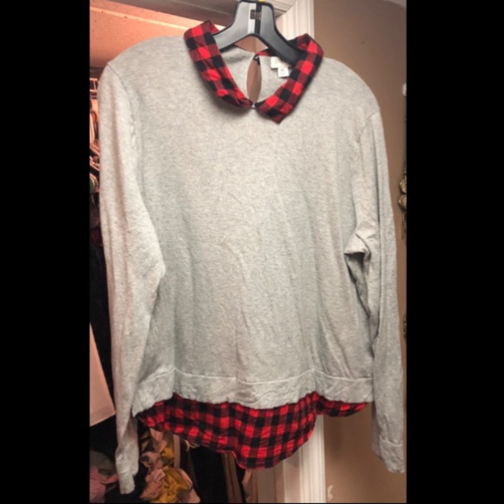 Grey Sweater Blouse